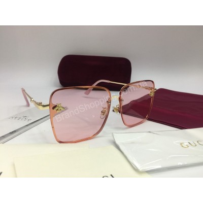 NEW 2018  Очки солнцезащитные Gucci в пудровом цвете в полном комплекте 2036