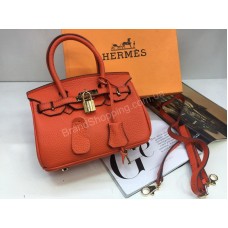 Оригинальная женская сумочка Hermes Birkin Lux из натуральной кожи длина 20см арт1808