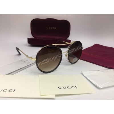 NEW 2018 Очки солнцезащитные Gucci круглые в коричневом цвете арт 2038