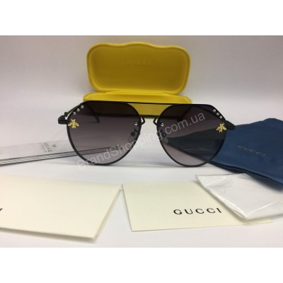 NEW 2018 Очки солнцезащитные Gucci с темными стеклами украшены стразами Swarovski 2047