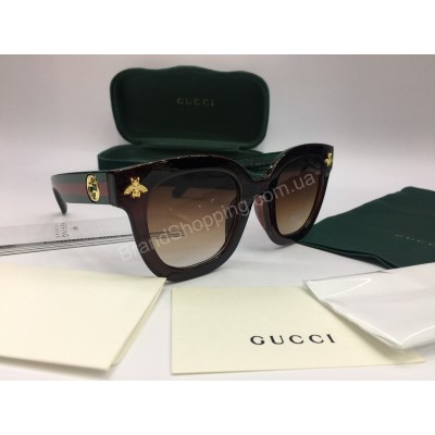 NEW 2018 Очки солнцезащитные Gucci в коричневом цвете в полном комплекте  арт 2050