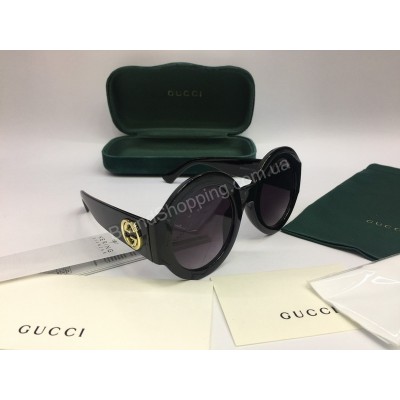 NEW 2018  Очки солнцезащитные Gucci круглые черные 2051