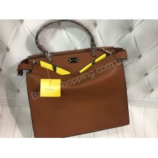 Стильная сумочка Fendi Peekaboo в рыжем цвете арт 20443