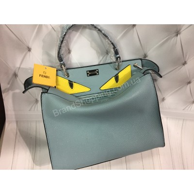 Стильная сумочка Fendi Peekaboo в голубом цвете арт 20444