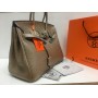 Кожаная женская сумка Hermes lux золото 14322