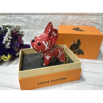 Стильный брелок Louis Vuitton Dog в красном цвете арт 20596