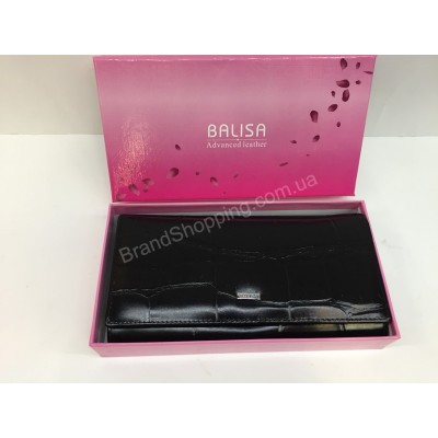 Женский кожаный кошелек BALISA черный цвет  в подарочной упаковке  арт 20201