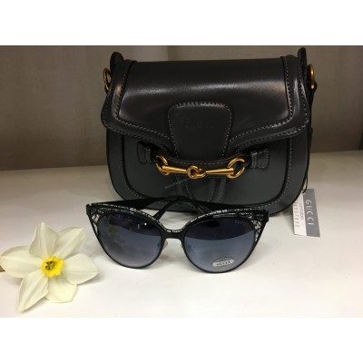Солнцезащитные очки Gucci серые кружево 1110