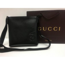 Мужская кожаная сумка Gucci black 1438