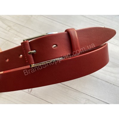Ремень в красном цвете из натуральной кожи ширина 3.5см  арт21485