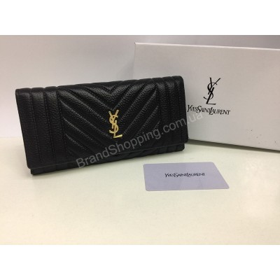 Оригинальный женский кошелек YSL черный 1575