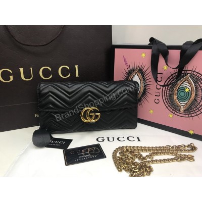 Изысканный клатч-сумочка Gucci на длинной цепочке из натуральной кожи 1841