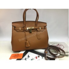 Шикарная женская сумочка Hermes Birkin  30см рыжая 1599