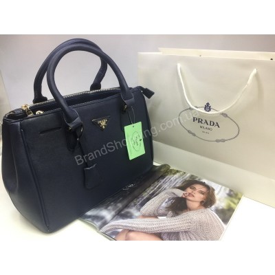 Стильная сумочка Prada Lux кожа saffiano  цвет синий 1623