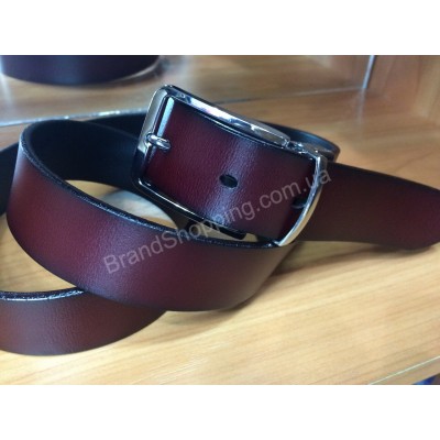 Двусторонний кожаный ремень 0808 ширина 3,5см коричневый/черный