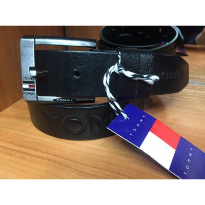 Кожаный ремень Tommy Hilfiger ширина 4 см черный 0651