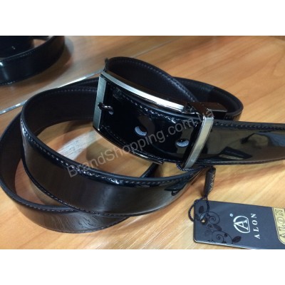 Двусторонний кожаный ремень Alon 0849 ширина 3,5см черный лак/коричневый Двусторонний кожаный ремень Alon 0849 ширина 3,5см черный лак/коричневый