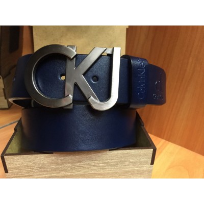 Кожаный ремень Calvin Klein Jeans синий ширина 4 см 0706