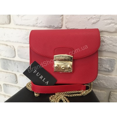 Модная женская сумка Furla safiano красная 108